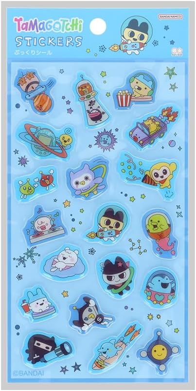 【サンスター文具】たまごっち グッズ シール ぷっくり ブルー S8819963