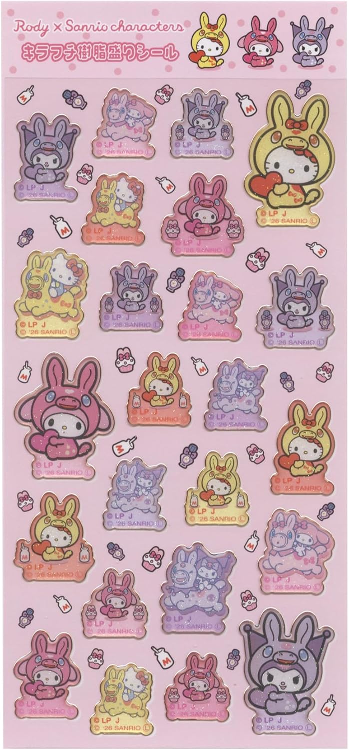 キラフチ樹脂もりシール RODY×サンリオキャラクターズ【ミックスA】 001824-51