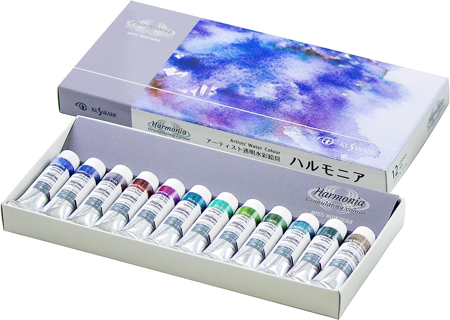 Kusakabe Transparent Watercolor Harmonia 12 Color Set 10ml (No. 4)