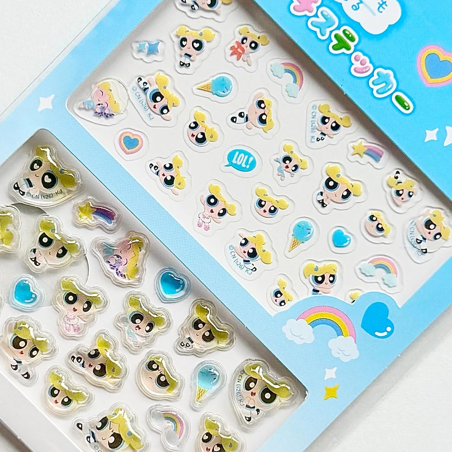 カミオジャパン  パワーパフガールズ ちゅるりんデコプチステッカー BUBBLES  308190