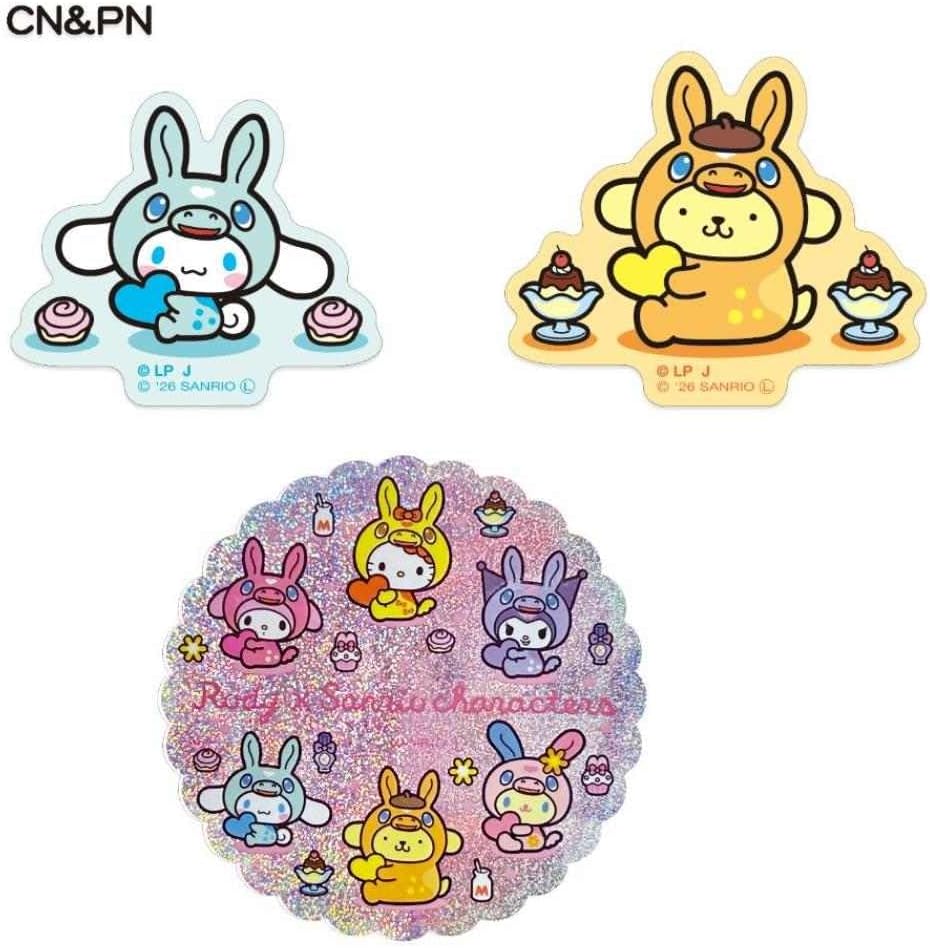RODYxサンリオキャラクターズ ステッカーセット 3枚入り/ポムポムプリン＆シナモロール Sanrio