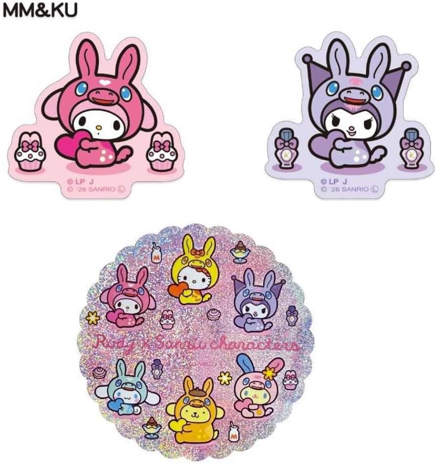 RODYxサンリオキャラクターズ[ダイカットシール]ステッカーセット 3枚入り/マイメロディ＆クロミ Sanrio