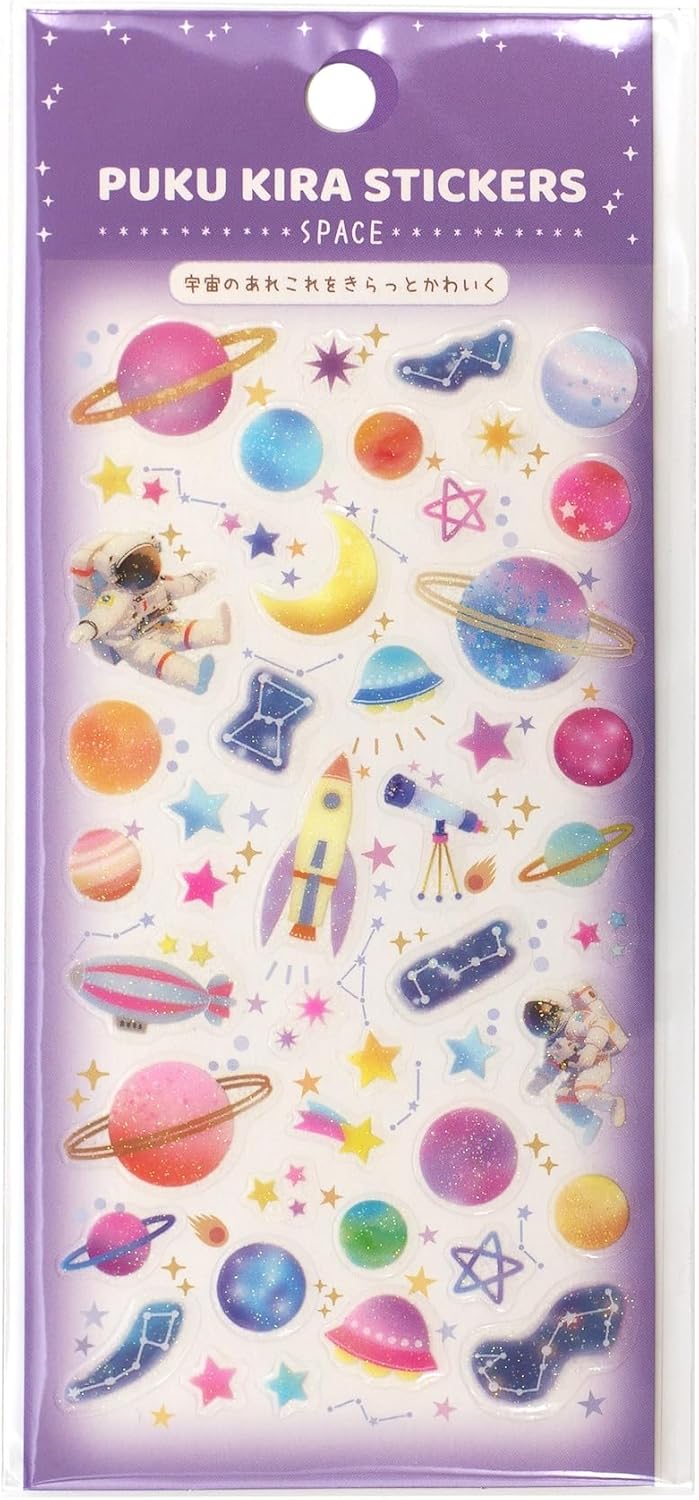 【パインブック】ぷくキラシール【宇宙】ラメ入 t624013