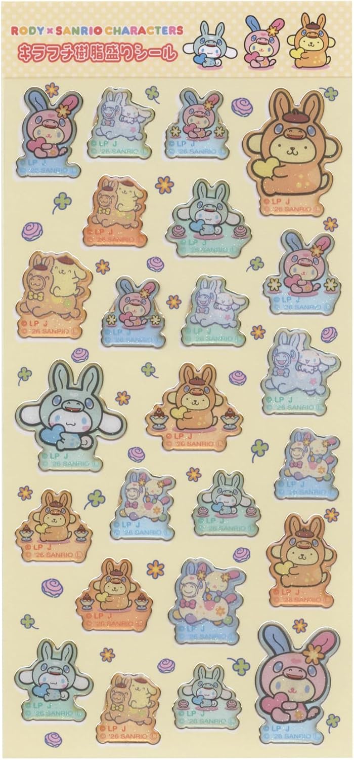 キラフチ樹脂もりシール RODY×サンリオキャラクターズ【ミックスB】 001824-52