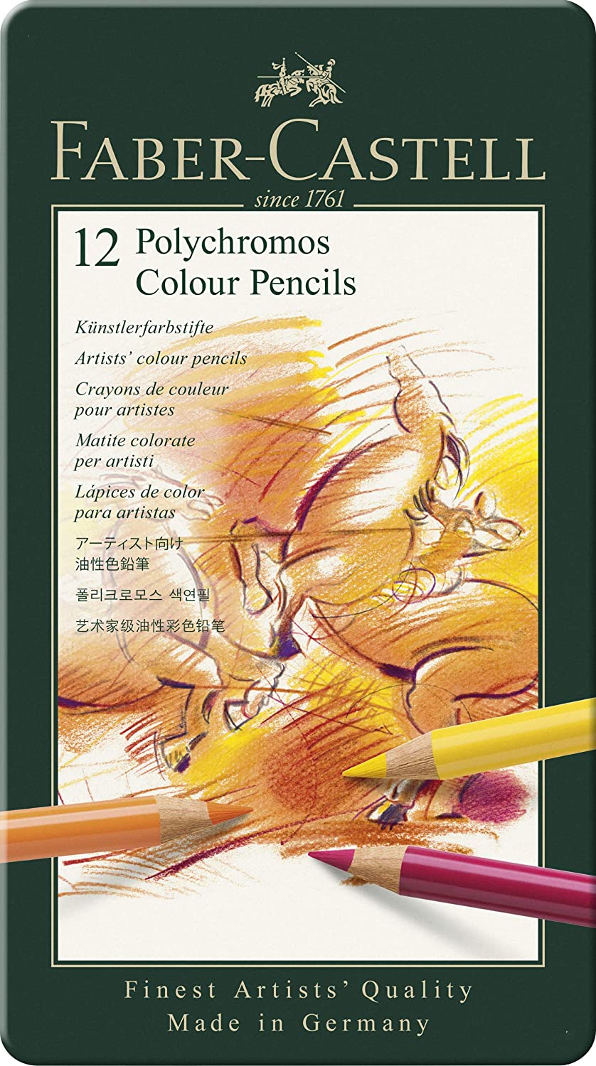 [FABER-CASTE] Polychromos Colored Pencils 12 Colors (Canned) 110012