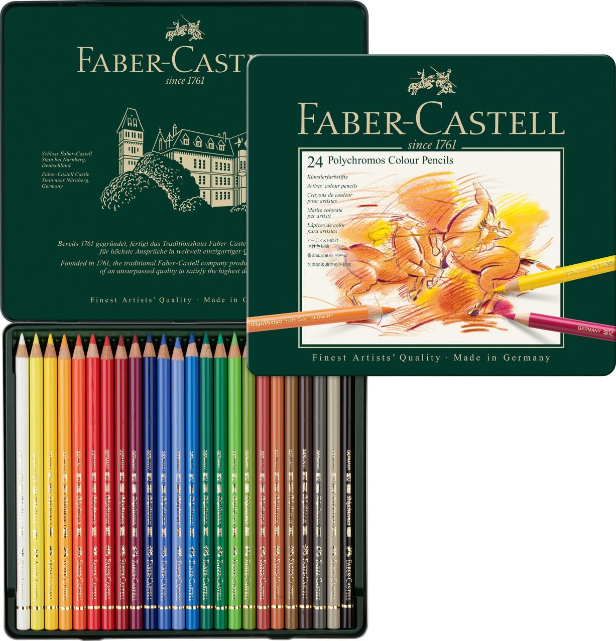 【FABER-CASTE】ポリクロモス色鉛筆24色 (缶入り) 110024