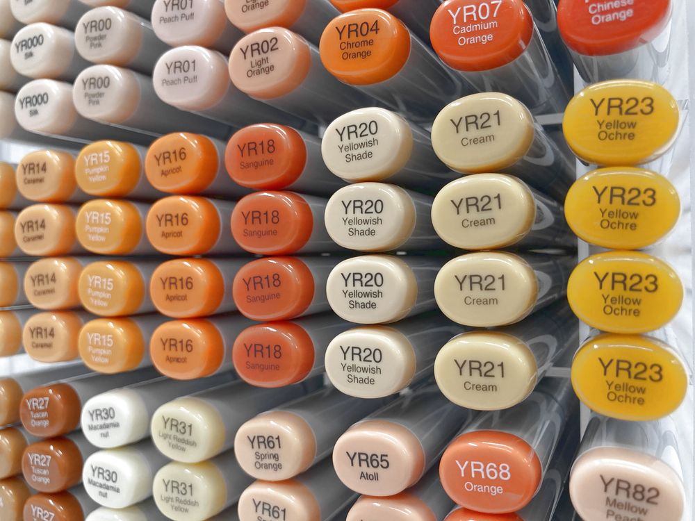 [Too] [Color selection formula] Copic Sketch YR0000 to YR82 Yellow/Red can be selected